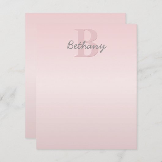  roze monogram en Jouw naam script bevestigen (Voorkant / Achterkant)