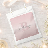 roze monogram en Jouw naam script bevestigen Bedankzakje (Geknipt)