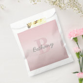 roze monogram en Jouw naam script bevestigen Bedankzakje (Gezegeld)