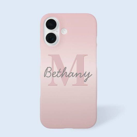  roze monogram en Jouw naam script bevestigen Case-Mate iPhone Case