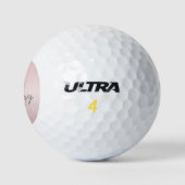  roze monogram en Jouw naam script bevestigen Golfballen (Logo)