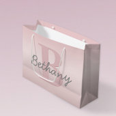 roze monogram en Jouw naam script bevestigen Groot Cadeauzakje