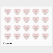  roze monogram en Jouw naam script bevestigen Hart Sticker (Vel)