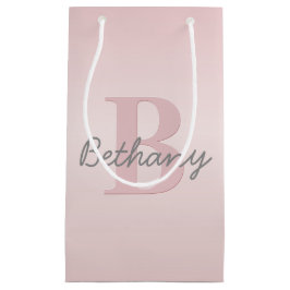 roze monogram en Jouw naam script bevestigen Klein Cadeauzakje