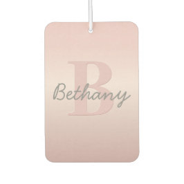  roze monogram en Jouw naam script bevestigen Luchtverfrisser