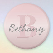  roze monogram en Jouw naam script bevestigen Magneet