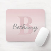 roze monogram en Jouw naam script bevestigen Muismat (Met muis)