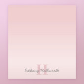 roze monogram en Jouw naam script bevestigen Notitieblok