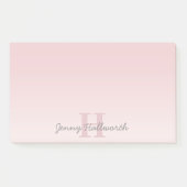 roze monogram en Jouw naam script bevestigen Post-it® Notes (Voorkant)