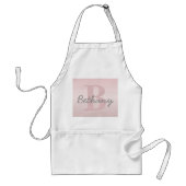 roze monogram en Jouw naam script bevestigen Standaard Schort (Voorkant)