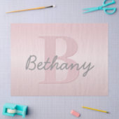 roze monogram en Jouw naam script bevestigen Tissuepapier (Craft)