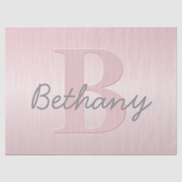  roze monogram en Jouw naam script bevestigen Tissuepapier