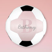  roze monogram en Jouw naam script bevestigen Voetbal
