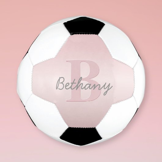  roze monogram en Jouw naam script bevestigen Voetbal