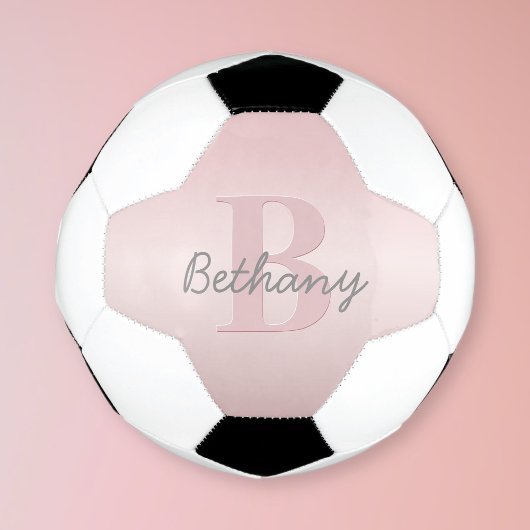  roze monogram en Jouw naam script bevestigen Voetbal