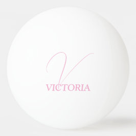 Roze Monogram en Naam Persoonlijk Pingpongbal