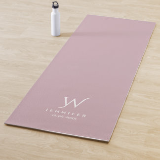 Roze monogram en naam Yoga Mat