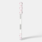 Roze Monogram en Waterverf Bows iPhone hoesje (Achterkant / Rechts)