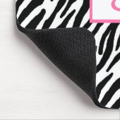 Roze monogram en Zebra Pattern Muismat (Hoek)