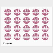 Roze Monogram etiket (Vel)
