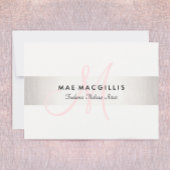 Roze Monogram FAUX Silver Striped Cadeaubon