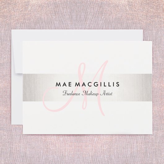 Roze Monogram FAUX Silver Striped Cadeaubon