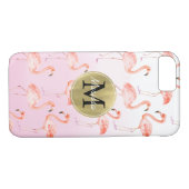 Roze monogram Flamingos Case-Mate iPhone Case (Achterkant (Horizontaal))