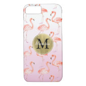 Roze monogram Flamingos Case-Mate iPhone Case (Achterkant)