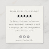 Roze Monogram Floral Crown Crest Review Request Vierkante Visitekaartje (Achterkant)