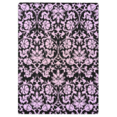 Roze Monogram Floral Damask Klembord (Achterkant)