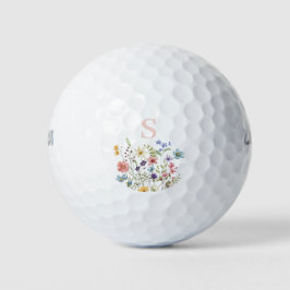 Roze Monogram Floral Golfballen