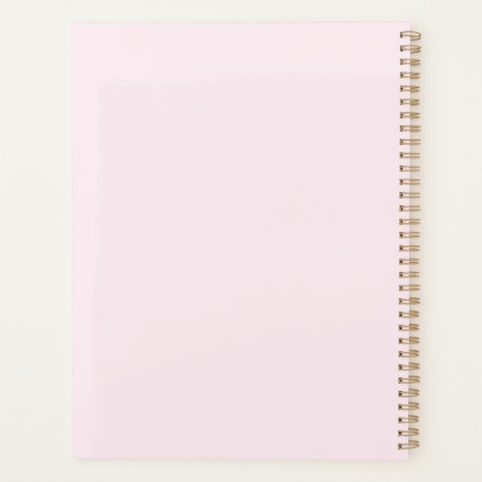 Roze Monogram Floral Planner (Achterkant)