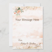  roze monogram Floral Script Weddenschap Bedankkaart (Achterkant)