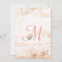  roze monogram Floral Script Weddenschap