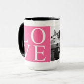 Roze Monogram Foto Collage Love Mok (Voorkant links)