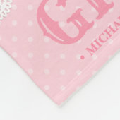 Roze Monogram Fotocollage Fleece Deken (Hoek)
