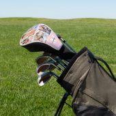 Roze Monogram Fotocollage Golfheadcover (Insitu)