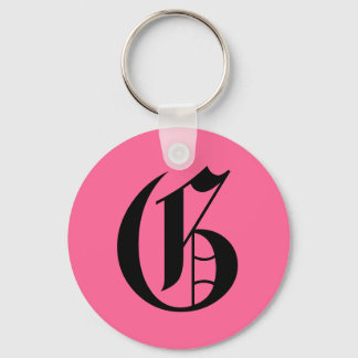 Roze Monogram G Sleutelhanger