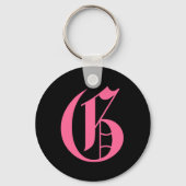 Roze Monogram G Sleutelhanger (Voorkant)