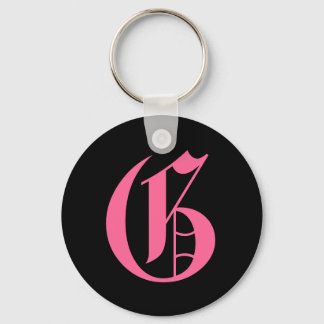 Roze Monogram G Sleutelhanger