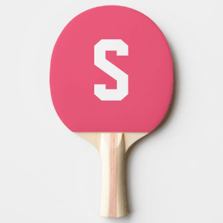 Roze monogram Gepersonaliseerde naam Tafeltennisbatje