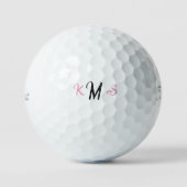 Roze Monogram Girlie Titleist Pro V1 Golfballen (Voorkant)