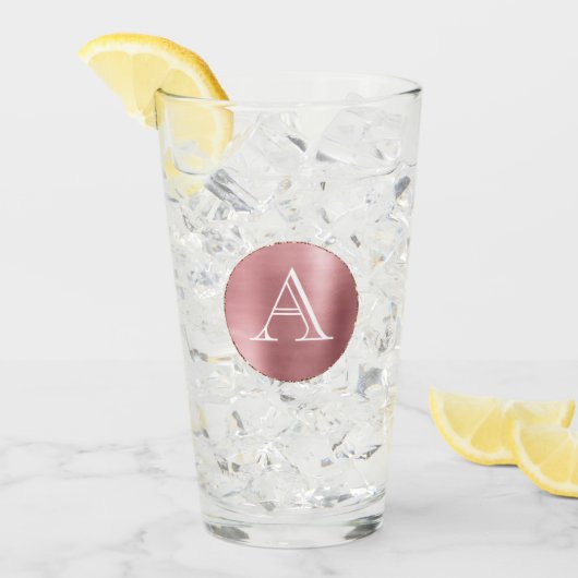 Roze monogram glas (Voorkant ijs)