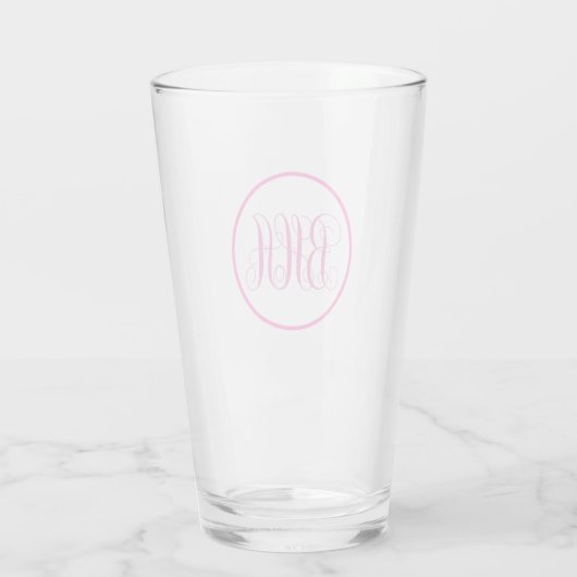 Roze monogram glas (Achterkant)