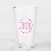 Roze monogram glas (Voorkant)