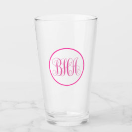 Roze monogram glas