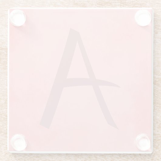  roze monogram glazen onderzetter (Achterkant)