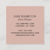 Roze Monogram Glitter Balloons Vierkante Visitekaartje (Achterkant)