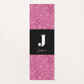Roze Monogram Glitter Yoga Mat (Voorkant)