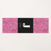 Roze Monogram Glitter Yoga Mat (Voorkant (horizontaal))